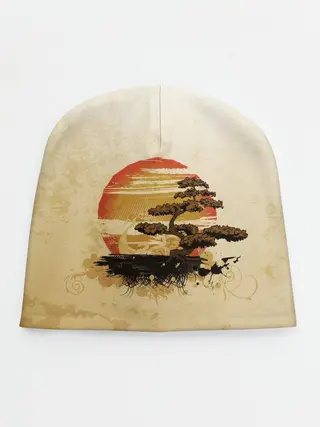 Детская шапка / Дерево на закате