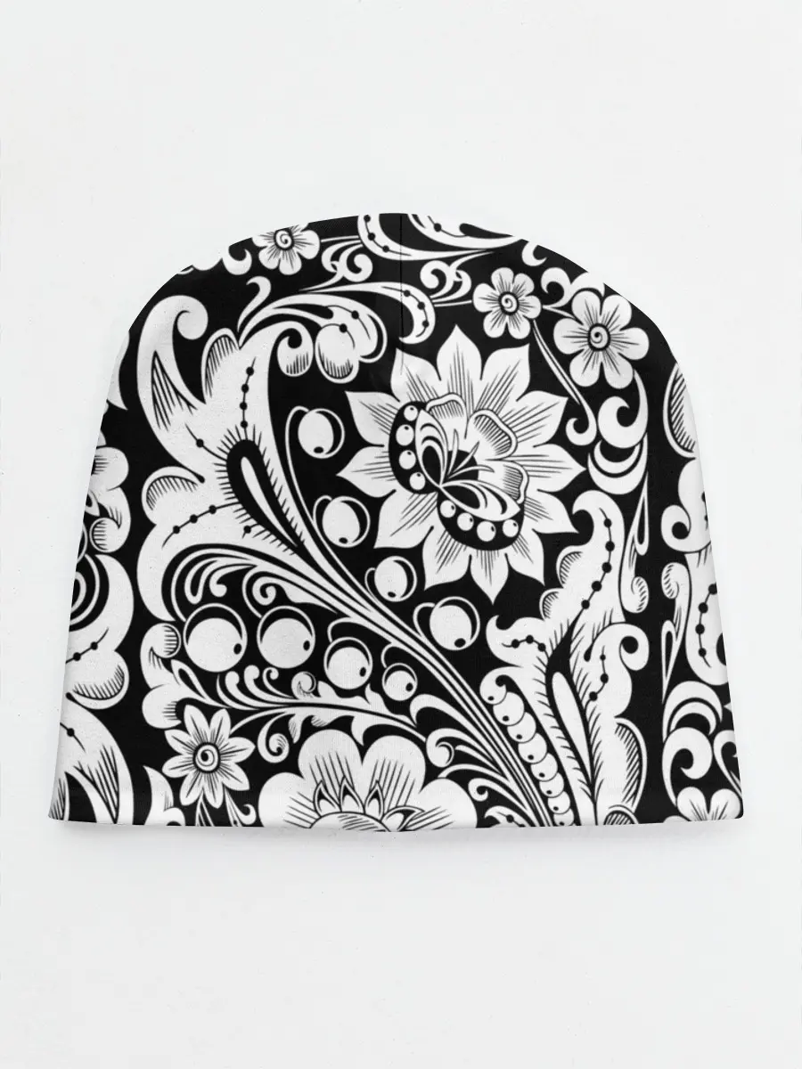 Детская шапка / Хохлома чб