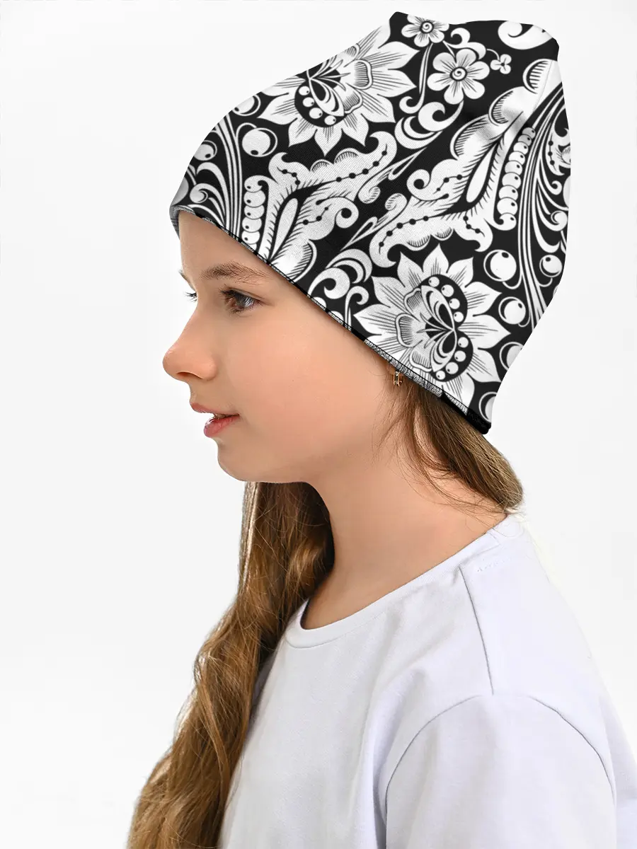 Детская шапка / Хохлома чб