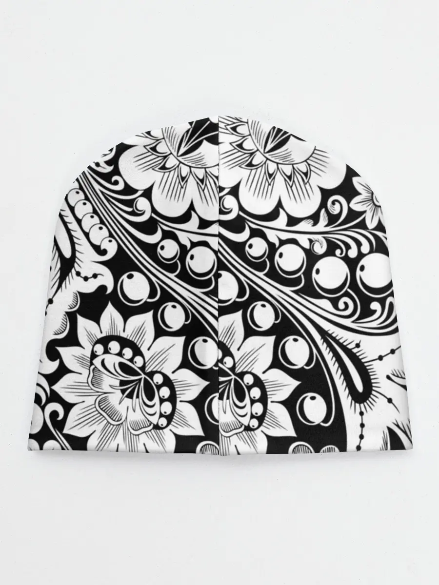 Детская шапка / Хохлома чб