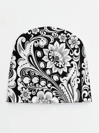 Детская шапка / Хохлома чб