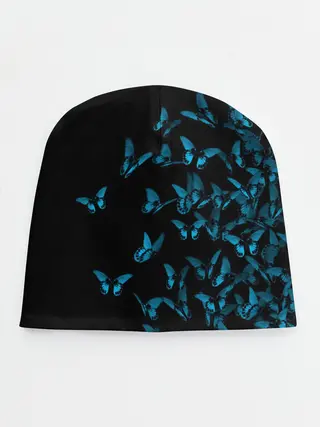 Детская шапка / Синие бабочки