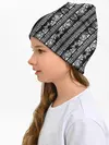 Детская шапка / Узор на чёрном