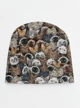Детская шапка / Коты разных пород