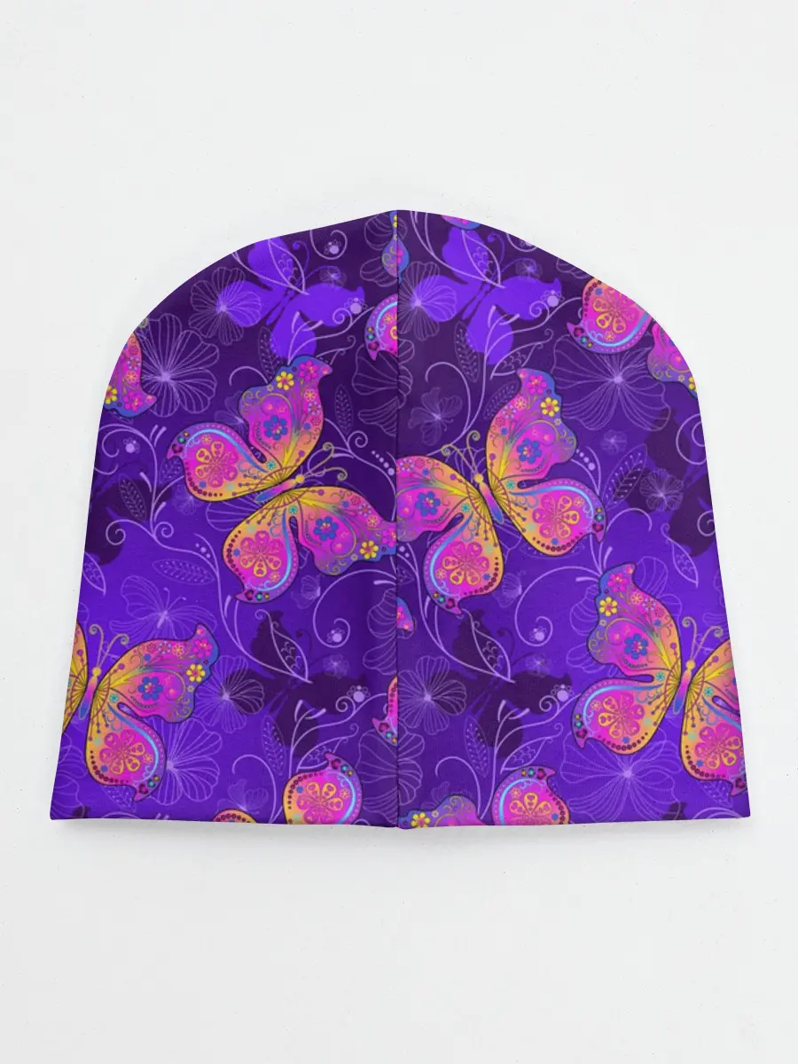 Детская шапка / Розовые бабочки