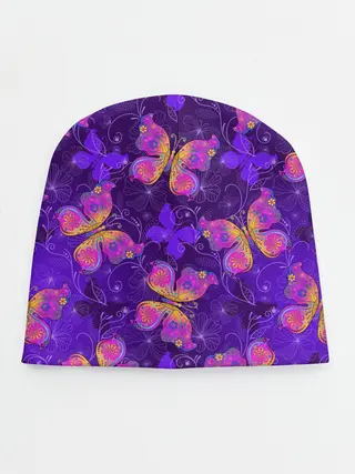 Детская шапка / Розовые бабочки