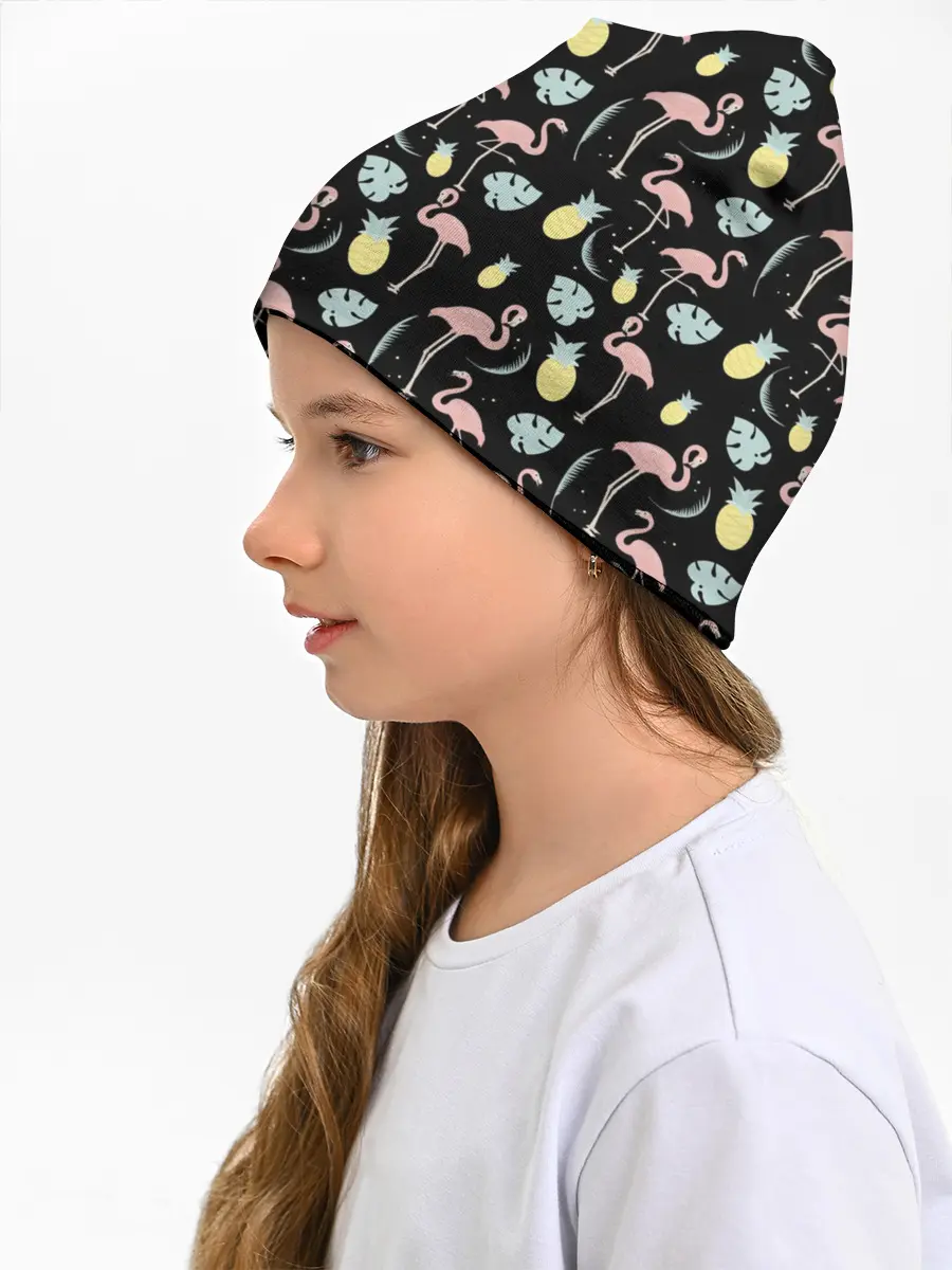 Детская шапка / Розовый фламинго