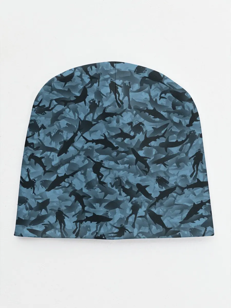 Детская шапка / Акулы и дайверы