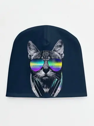 Детская шапка / Кот в Наушниках