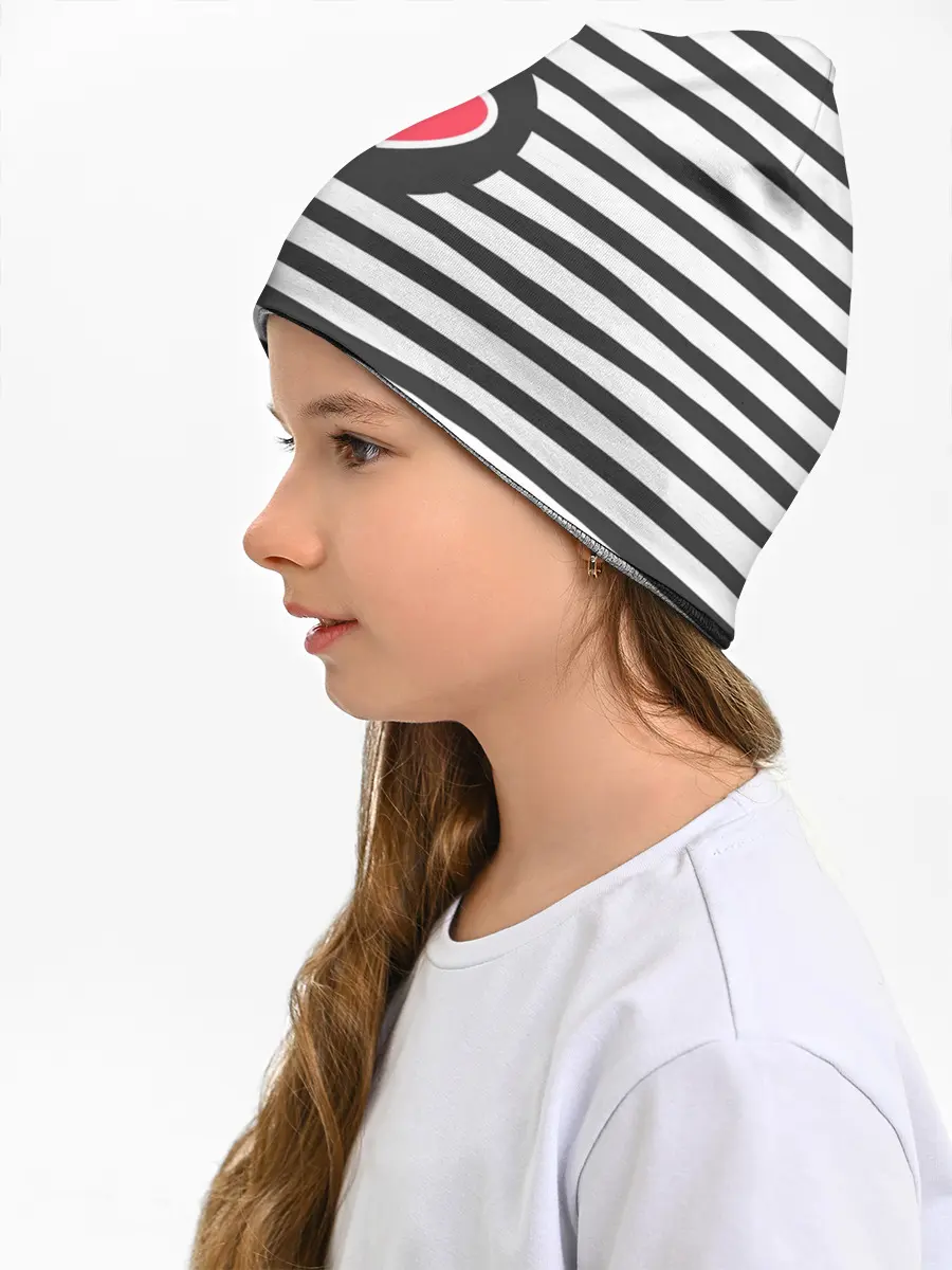 Детская шапка / Сердце в полоску