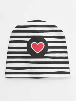 Детская шапка / Сердце в полоску