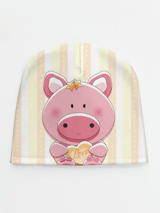 Детская шапка / Поросенок love