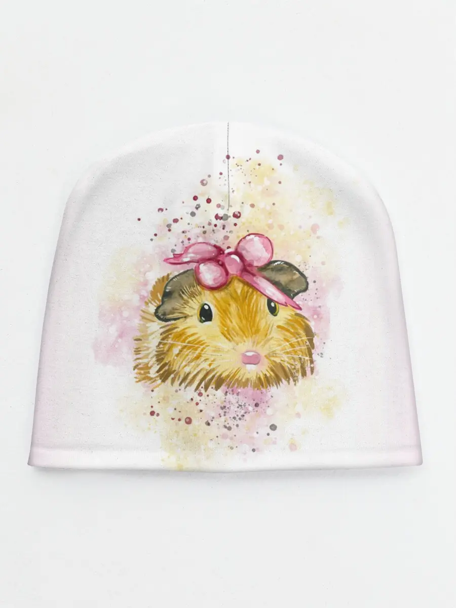 Детская шапка / Морская свинка акварелью