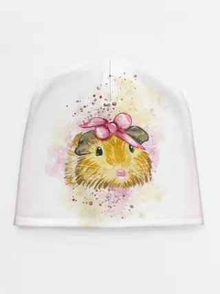 Детская шапка / Морская свинка акварелью