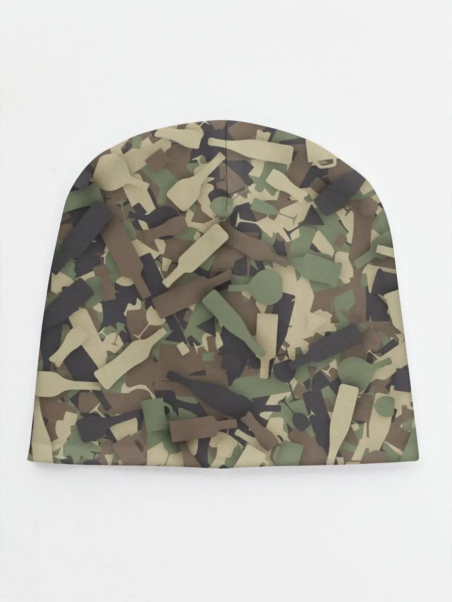 Детская шапка / Лесной камуфляж с бутылками