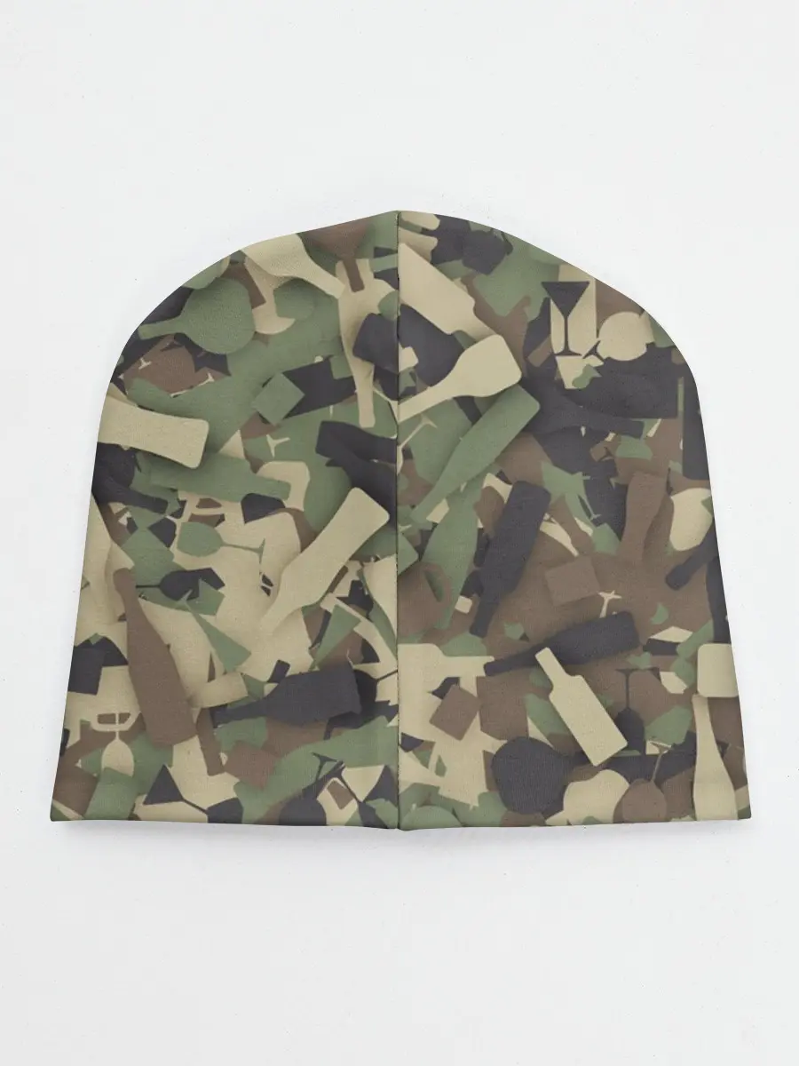 Детская шапка / Лесной камуфляж с бутылками