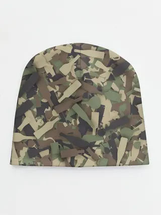 Детская шапка / Лесной камуфляж с бутылками