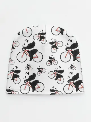Детская шапка / Панды На Велосипеде