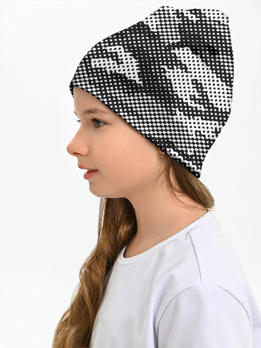 Детская шапка / Черный камуфляж