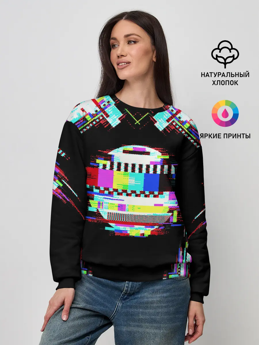 Женский свитшот / Glitch VHS