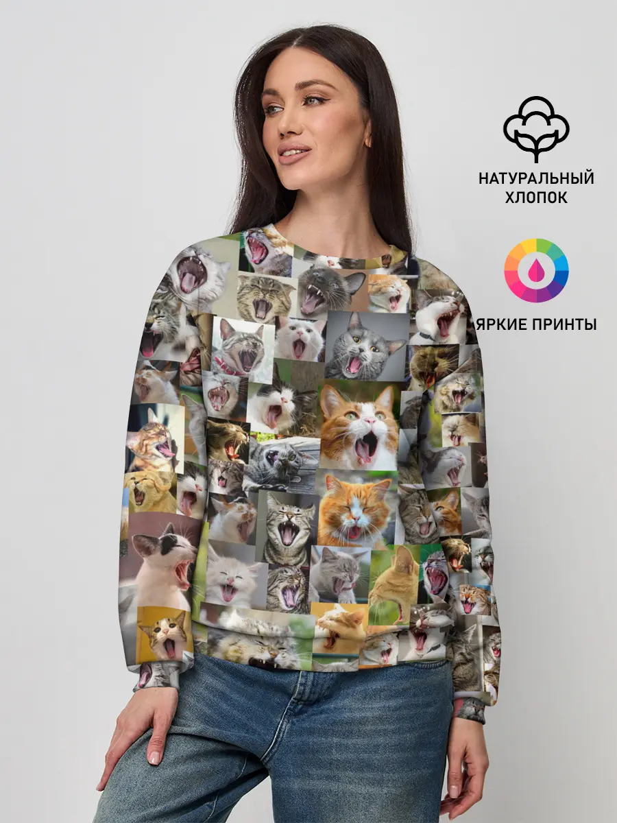 Женский свитшот / Неко ахегао цвет