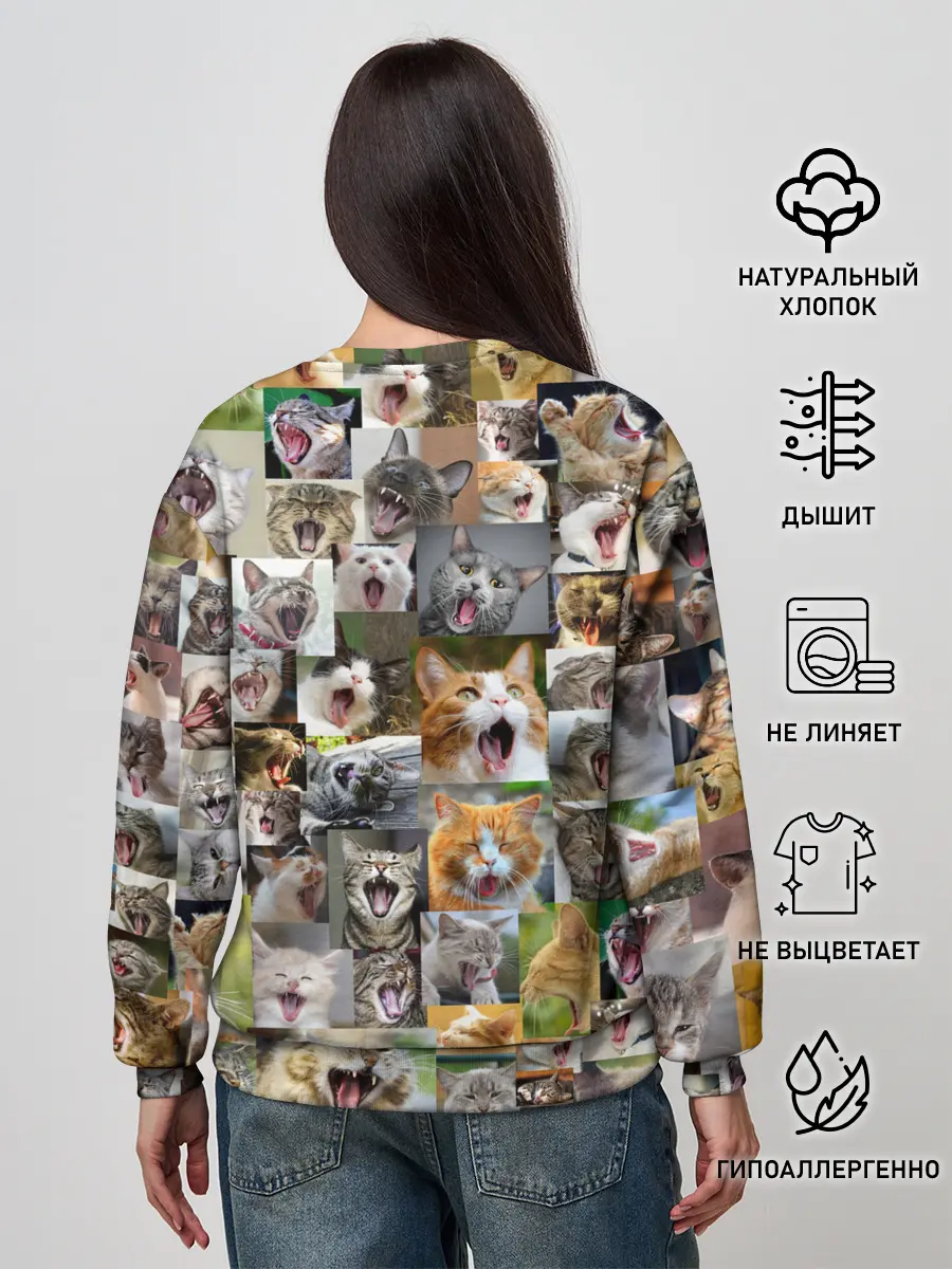 Женский свитшот / Неко ахегао цвет