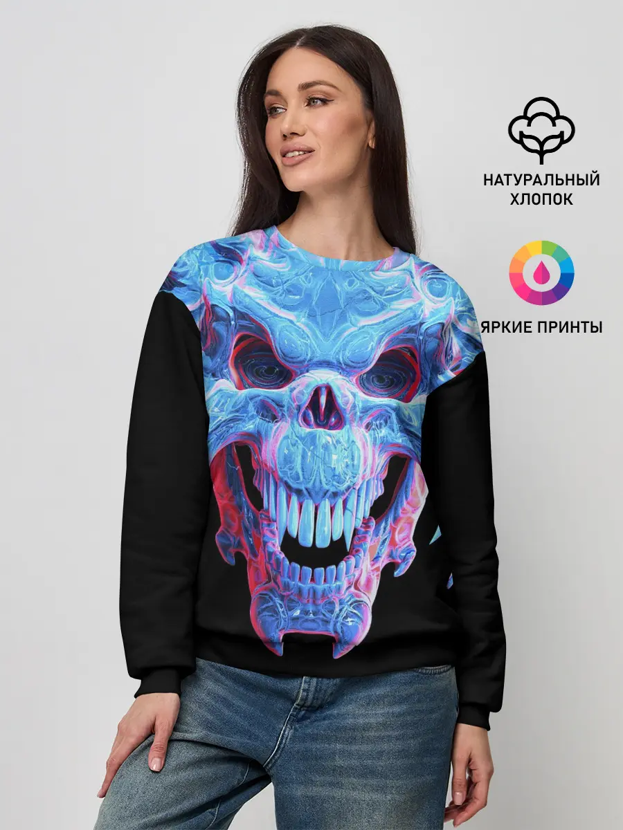 Женский свитшот / Череп Психоделика