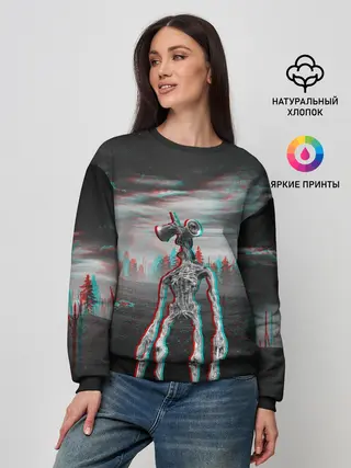 Женский свитшот / Siren Head Horror Glitch