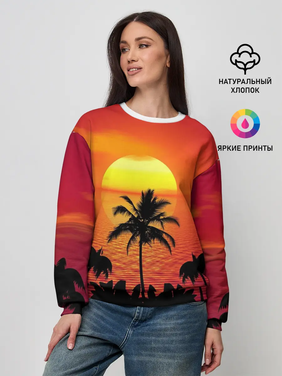 Женский свитшот / Пальмы на фоне моря