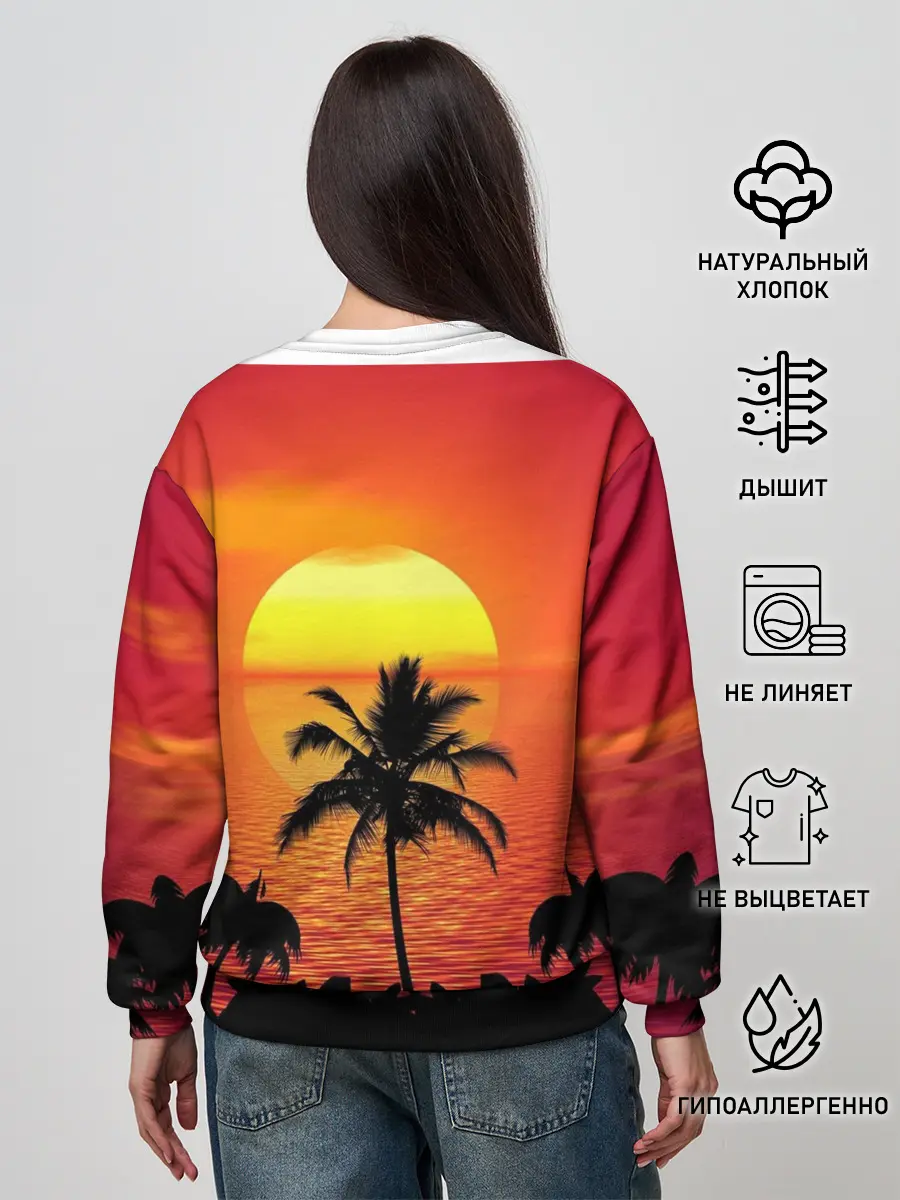 Женский свитшот / Пальмы на фоне моря
