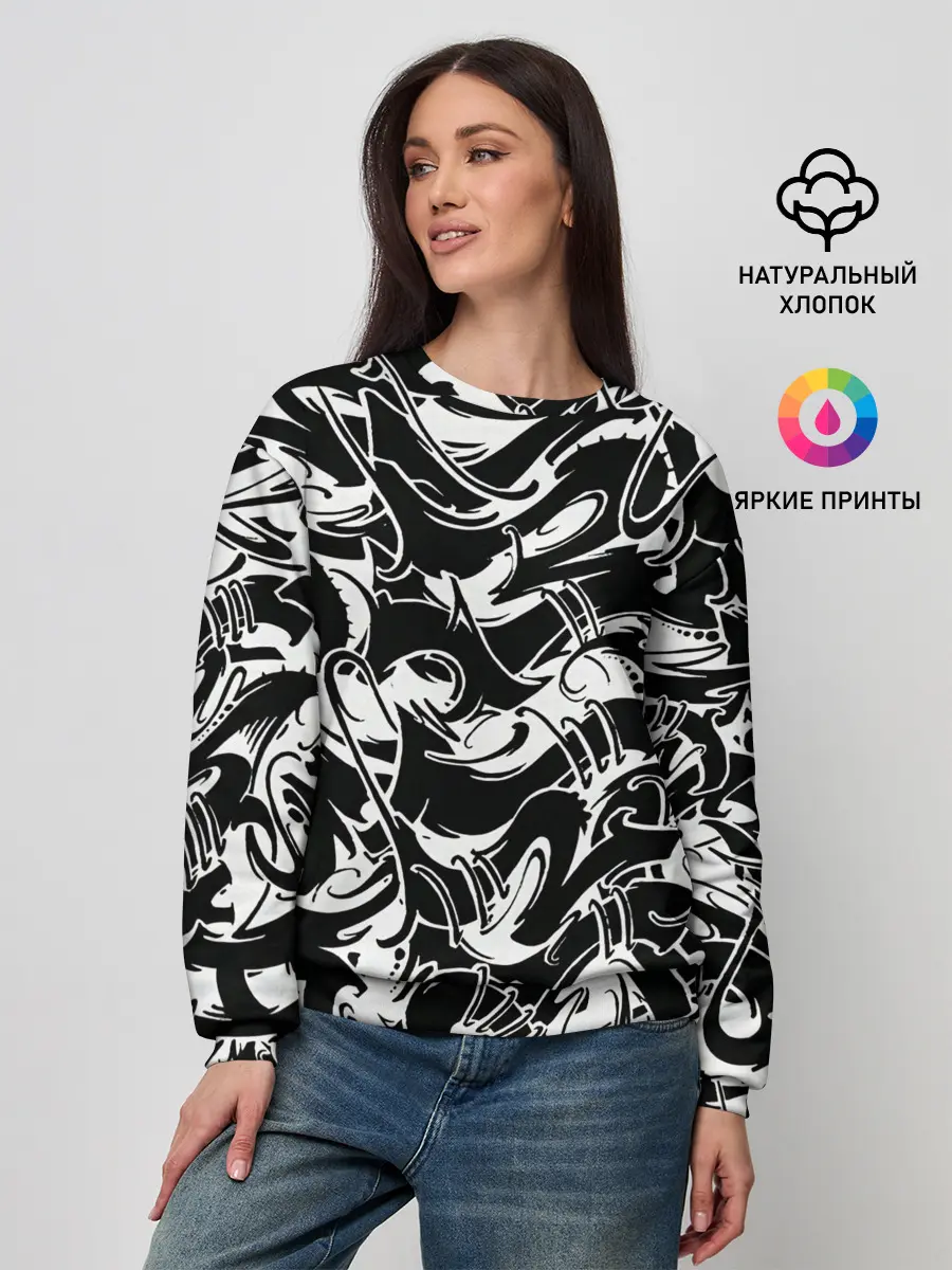 Женский свитшот / Tattoo | BlackWhite