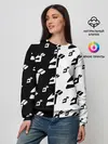 Женский свитшот / Паттерн ДжоДжо черно-белый