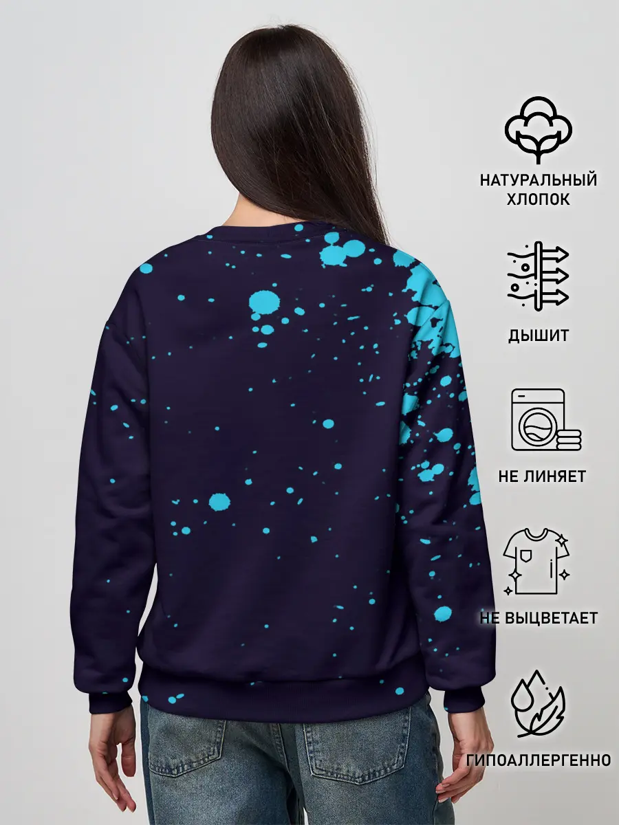 Женский свитшот / Дзётаро синие брызги