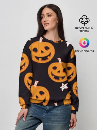 Женский свитшот / Весёлые тыквы