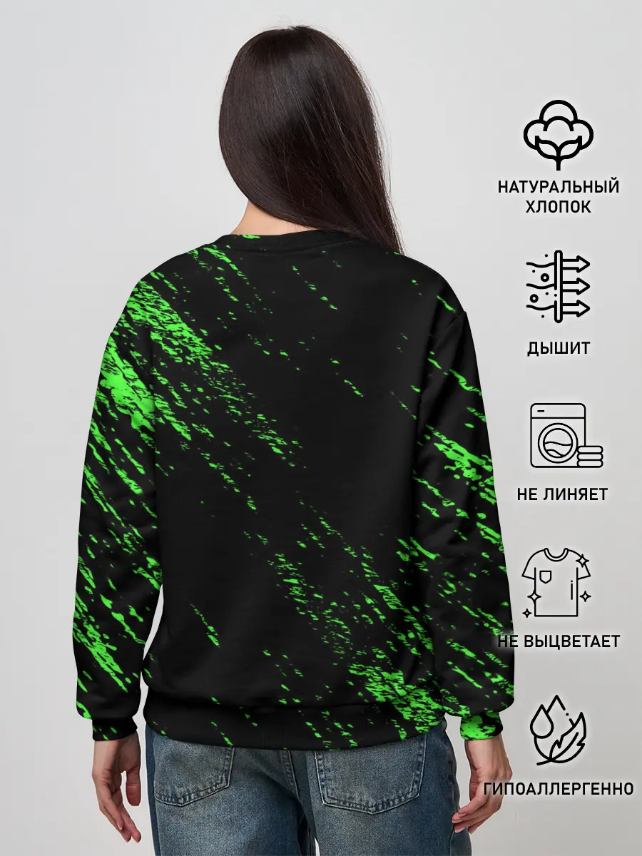 Женский свитшот / Хвост Феи зеленая диагональ