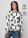 Женский свитшот / КОШКИ БЕЛОЕ НА ЧЕРНОМ
