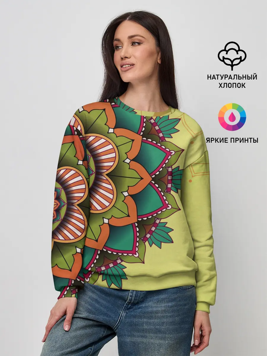 Женский свитшот / мандала узор тату