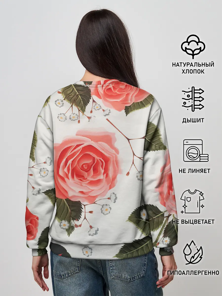 Женский свитшот / Нежные розы