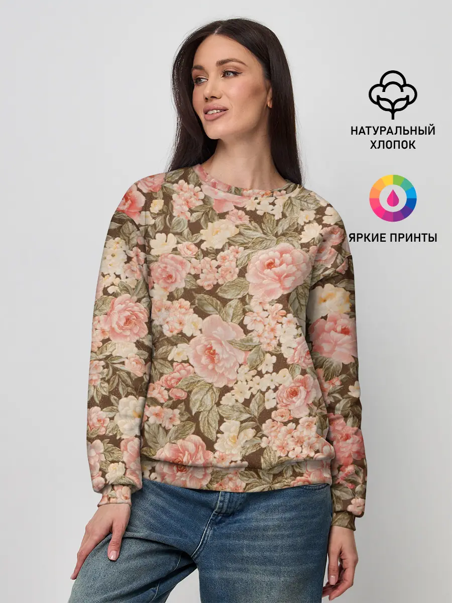 Женский свитшот / Розовая поляна