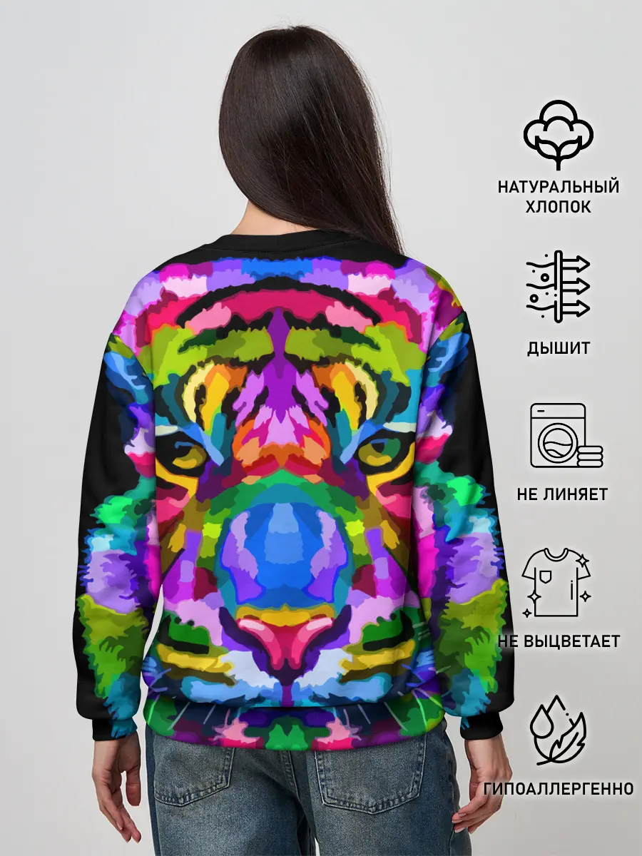 Женский свитшот / Neon tiger