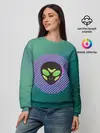 Женский свитшот / Инопланетяша на зеленом фоне