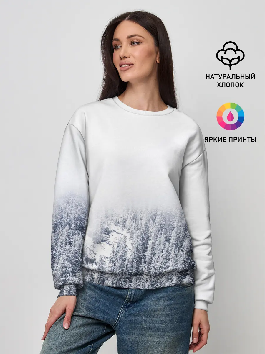 Женский свитшот / зимний лес