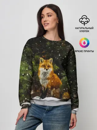 Женский свитшот / Лиса и снег