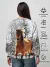 Женский свитшот / Конь и снег