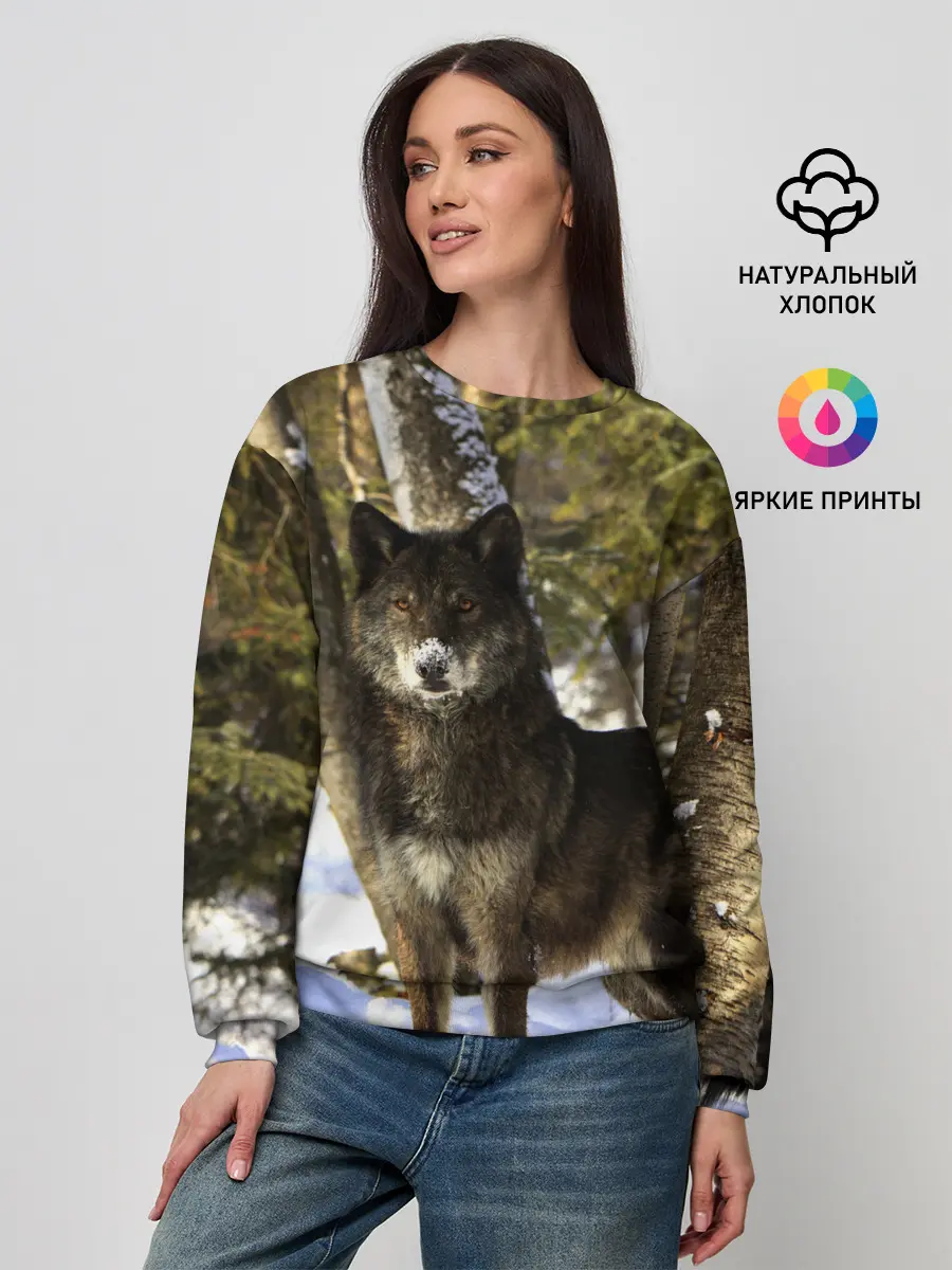 Женский свитшот / Волк и снег