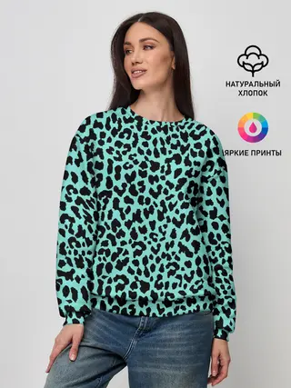 Женский свитшот / ЛАЗУРНЫЙ ЛЕОПАРД