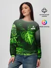 Женский свитшот / Листья зеленые CODE ERROR 404