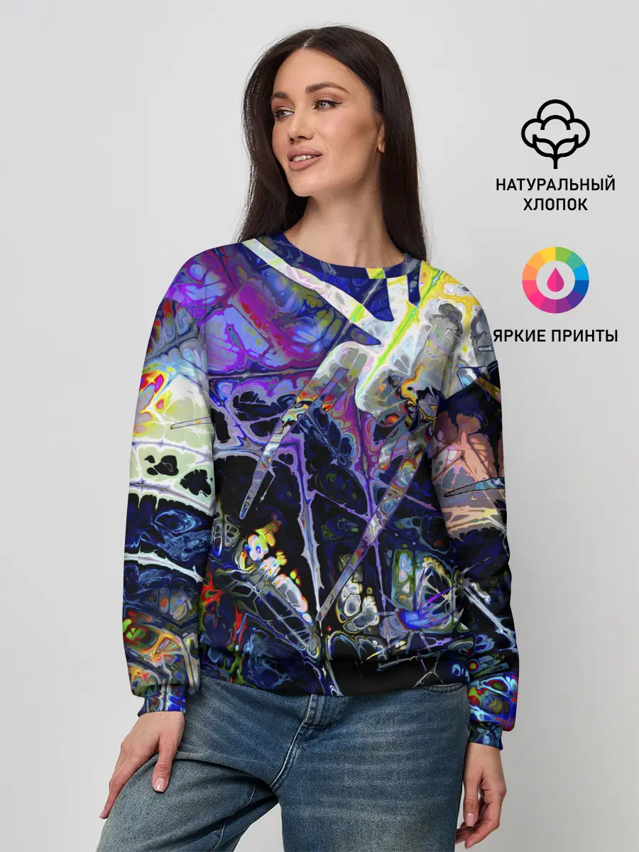 Женский свитшот / Gasoline stains abstraction