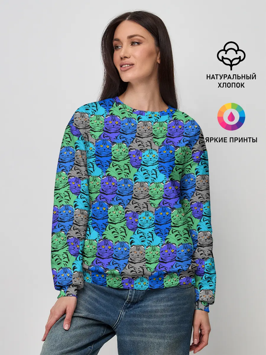 Женский свитшот / Толстый кот