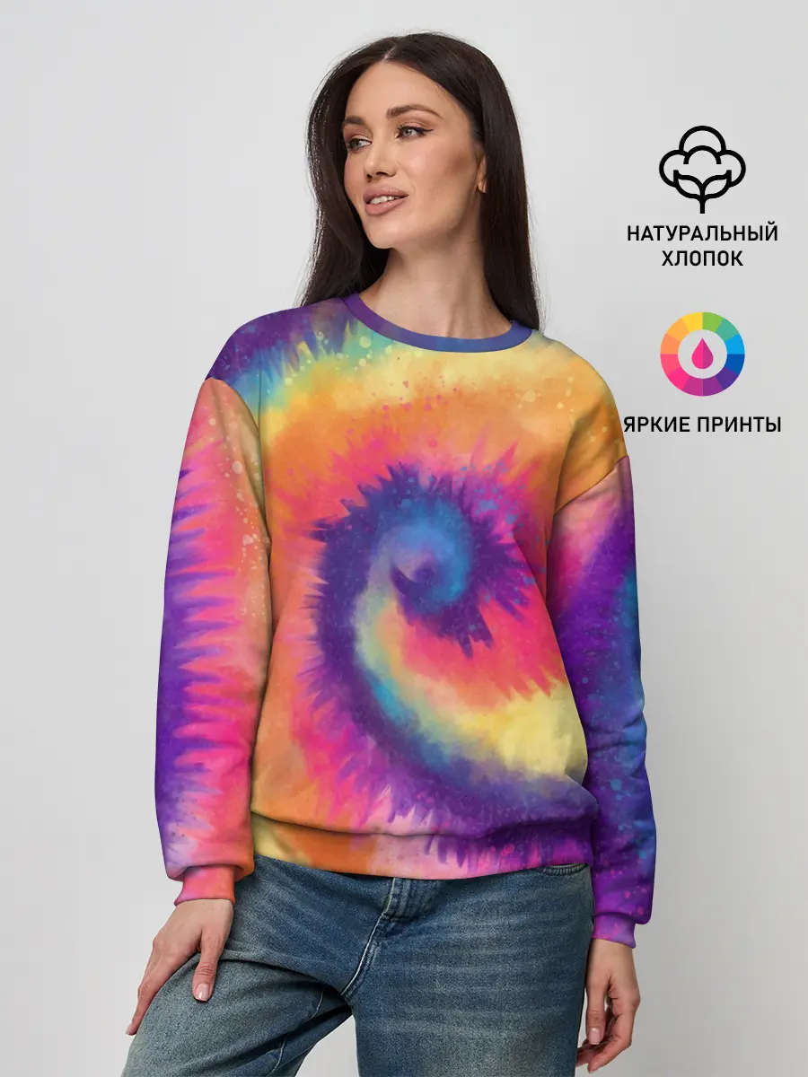 Женский свитшот / TIE-DYE MULTICOLOR